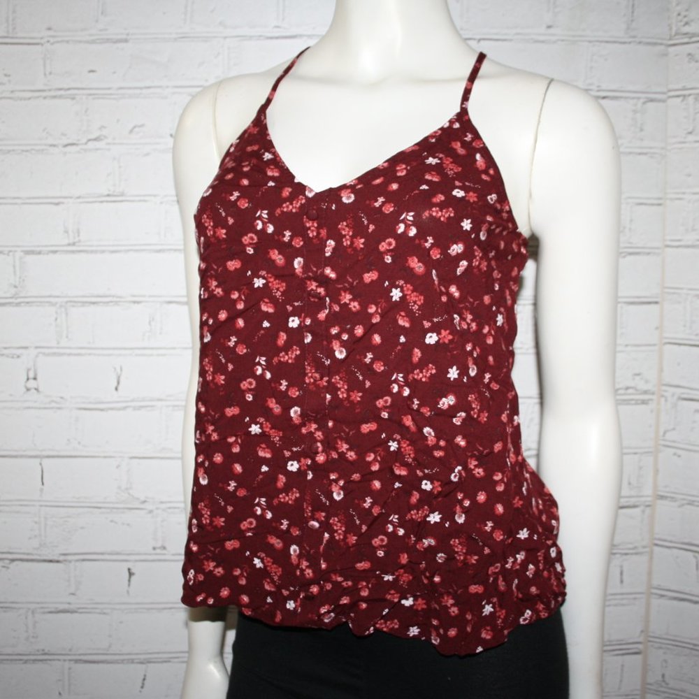 🌺❤️ No Boundaries · Deep Red Floral Blouse · Size Small